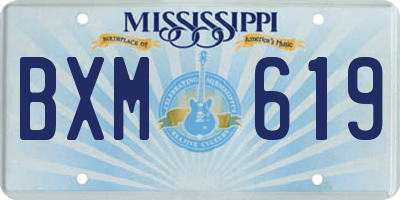 MS license plate BXM619