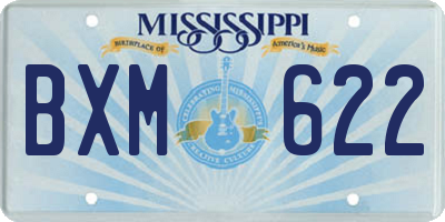 MS license plate BXM622