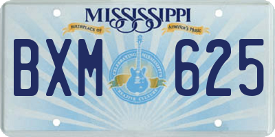 MS license plate BXM625