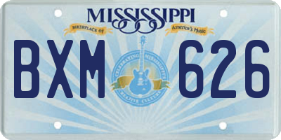 MS license plate BXM626
