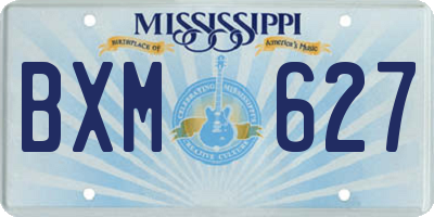 MS license plate BXM627