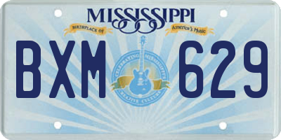 MS license plate BXM629