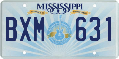 MS license plate BXM631