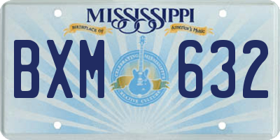 MS license plate BXM632
