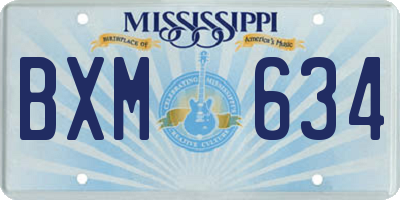 MS license plate BXM634