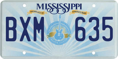 MS license plate BXM635