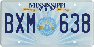 MS license plate BXM638