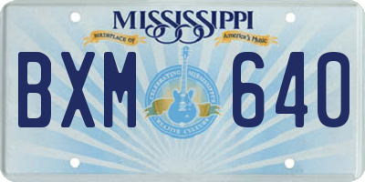 MS license plate BXM640