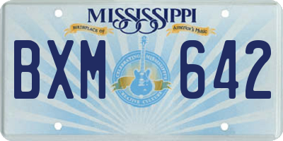 MS license plate BXM642