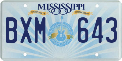 MS license plate BXM643