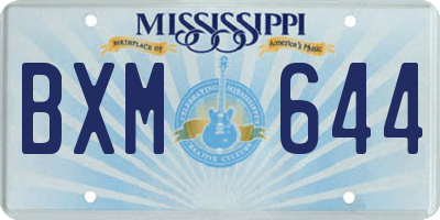 MS license plate BXM644