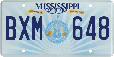 MS license plate BXM648