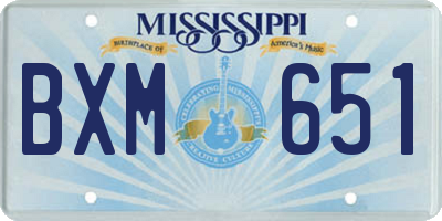 MS license plate BXM651