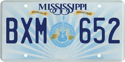 MS license plate BXM652