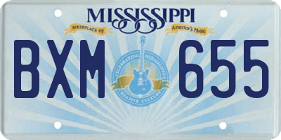 MS license plate BXM655
