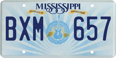MS license plate BXM657