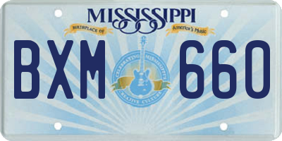 MS license plate BXM660