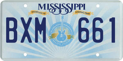 MS license plate BXM661