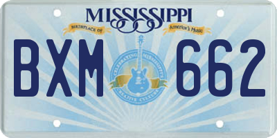 MS license plate BXM662