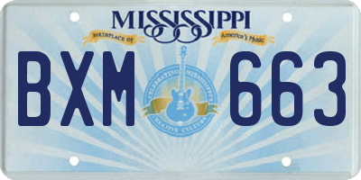 MS license plate BXM663