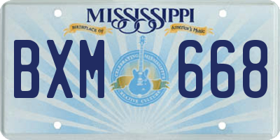 MS license plate BXM668