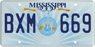 MS license plate BXM669