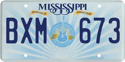 MS license plate BXM673