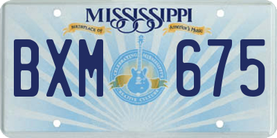 MS license plate BXM675