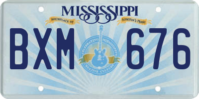 MS license plate BXM676