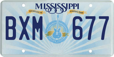 MS license plate BXM677