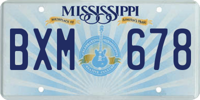 MS license plate BXM678