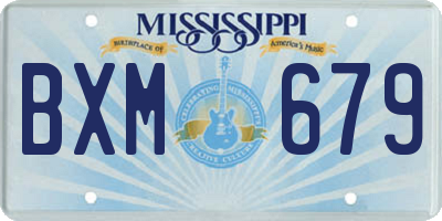 MS license plate BXM679