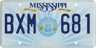 MS license plate BXM681