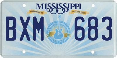 MS license plate BXM683