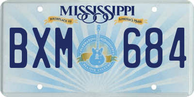 MS license plate BXM684