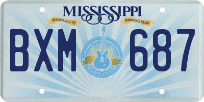 MS license plate BXM687