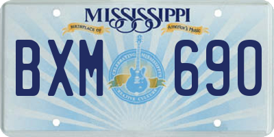 MS license plate BXM690