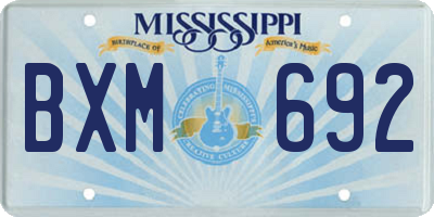 MS license plate BXM692