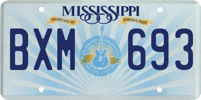 MS license plate BXM693