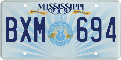 MS license plate BXM694