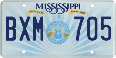 MS license plate BXM705