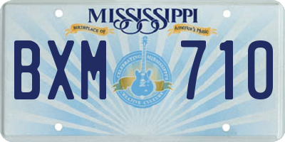MS license plate BXM710