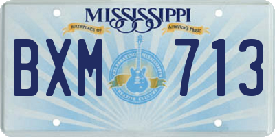 MS license plate BXM713