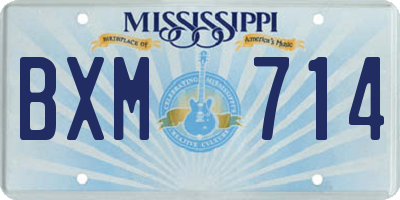 MS license plate BXM714