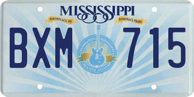 MS license plate BXM715
