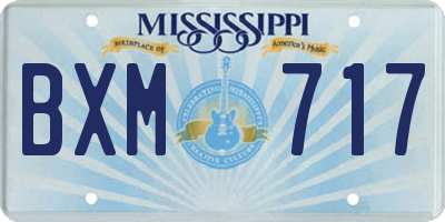 MS license plate BXM717