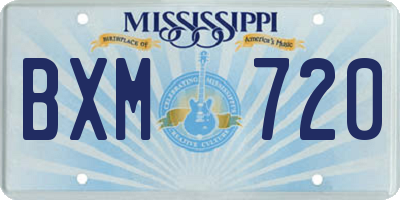 MS license plate BXM720