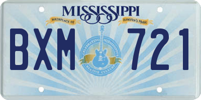 MS license plate BXM721