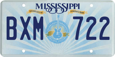 MS license plate BXM722
