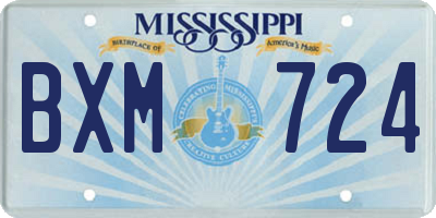 MS license plate BXM724